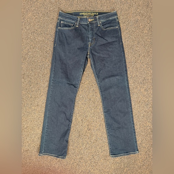 American Eagle Jeans Men 31x30 Straight Active Flex Dark Wash Denim Pants - Picture 1 of 8